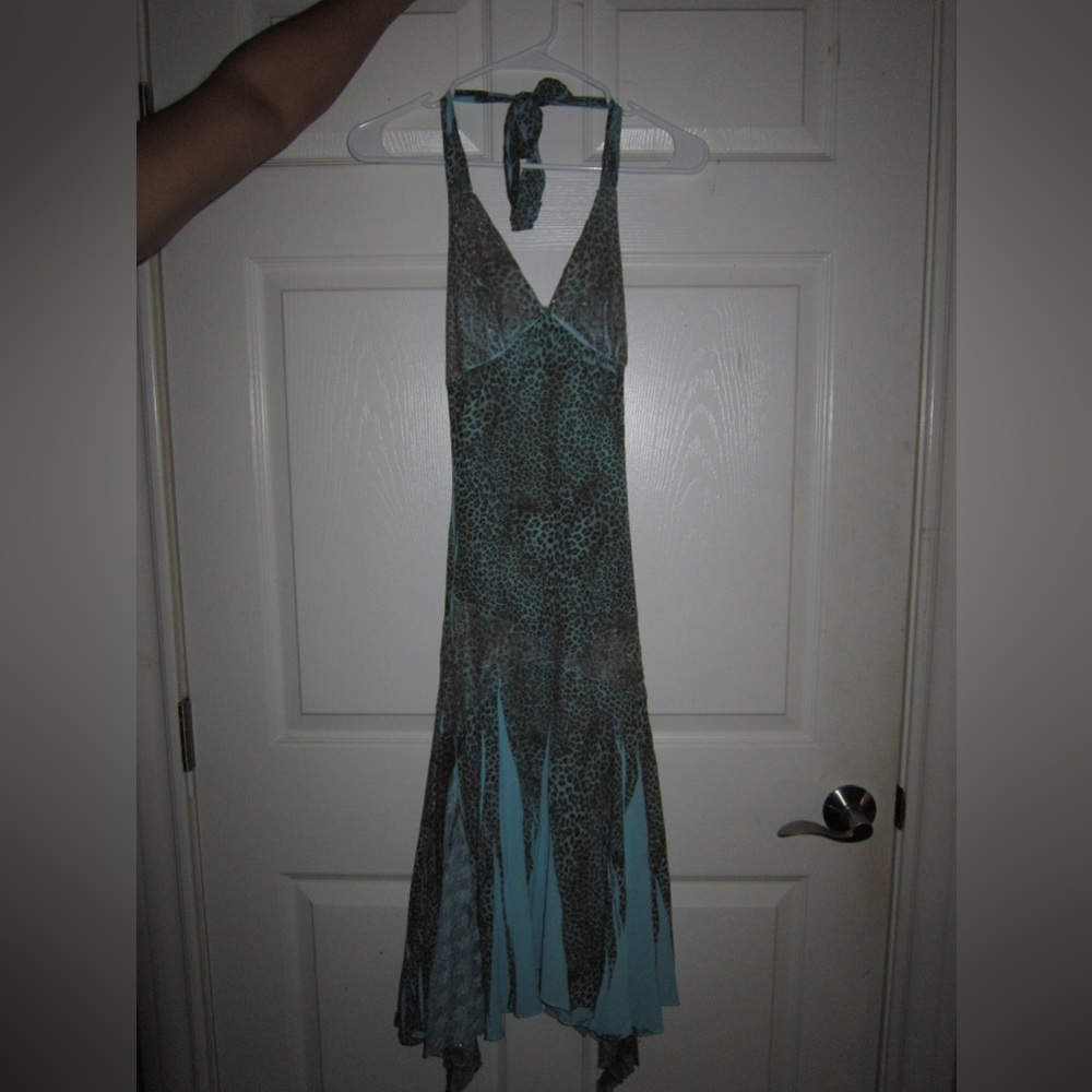 Nikki Danielle Blue Leopard Print Dress